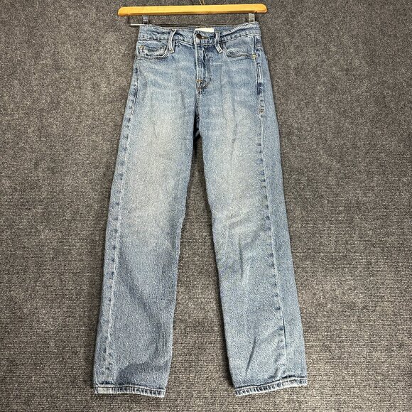 Frame Jeans Womens 24 Le Nouveau Straight Cotton Stretch Light Wash Pockets - Picture 1 of 11
